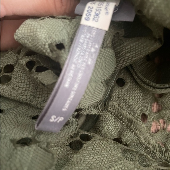 Aerie Green Lace Long Lined Bralette Size Small - Picture 4 of 4